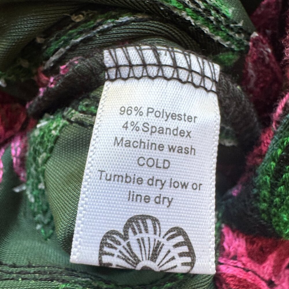 Lelsey Evers Green Velvet Embroidered Pull-On Pants, Size Small - Picture 4 of 5